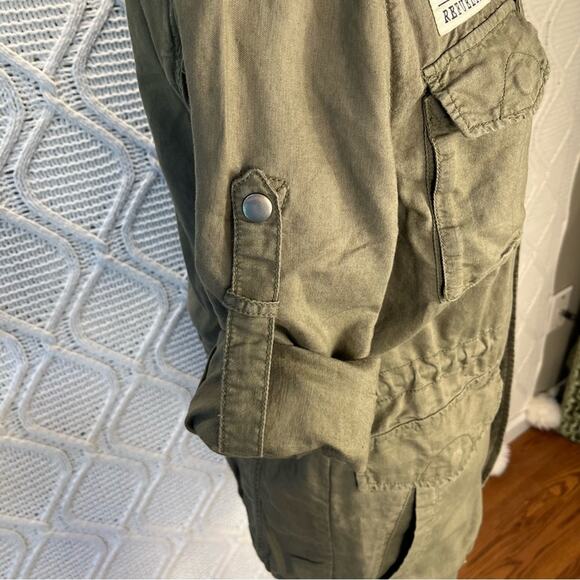 JACK & JILL Olive Green Military/Utility Cargo Long Sleeve Zip Jacket sz Small - Picture 7 of 14